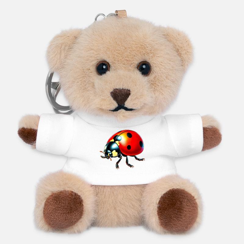 Marienkäfer - Teddy Schlüsselanhänger - Weiß