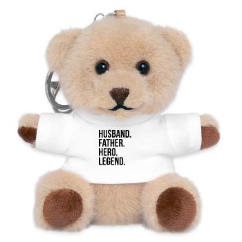 Mann. Vater. Held. Legende - Teddy Schlüsselanhänger - Weiß - Vorne