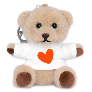 Heart filled in colored - Teddy Keyring - white - Front
