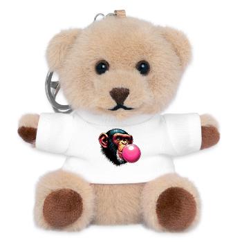 Monkey - Teddy Keyring - white - Front