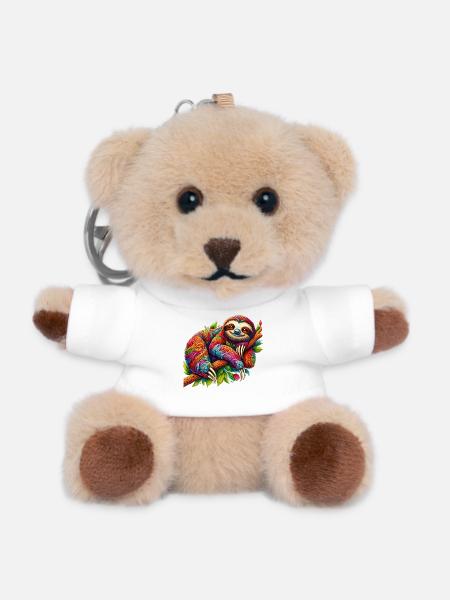 Faultier - Teddy Schlüsselanhänger - Weiß