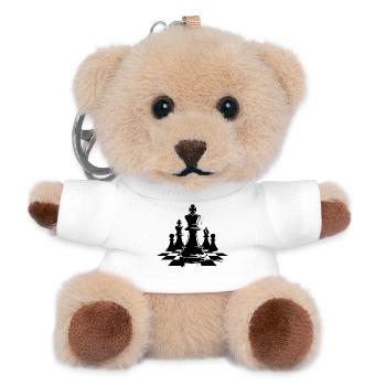 Chess Pieces Graphics - Teddy Keyring - white - Front