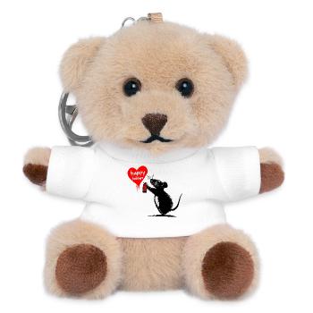 Holiday Rebel: Graffiti Greetings - Teddy Keyring - white - Front