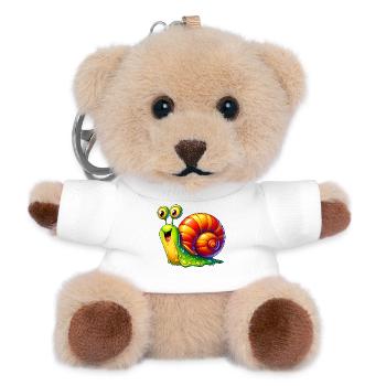 Snail - Teddy Keyring - white - Front