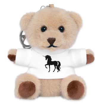 Majestätisches Einhorn im Silhouetten-Stil - Teddy Schlüsselanhänger - Weiß - Vorne