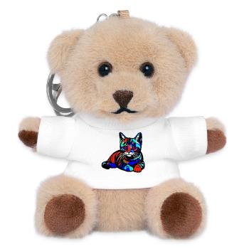 Cat - Teddy Keyring - white - Front