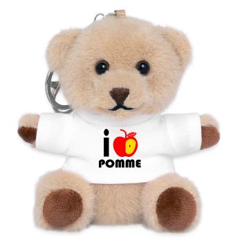 i love pomme - Porte-clés ourson - blanc - Devant
