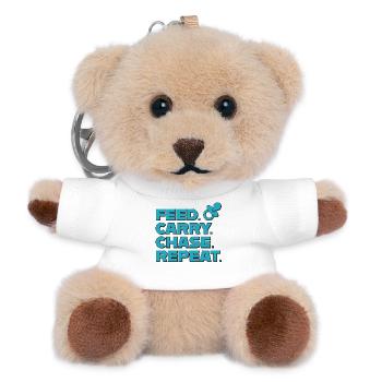 Parenting – Feed Carry Chase Repeat - Teddy Keyring - white - Front