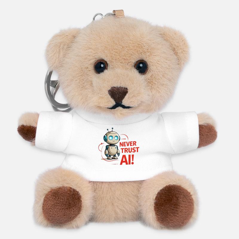 Never Trust AI - Teddy Schlüsselanhänger - Weiß