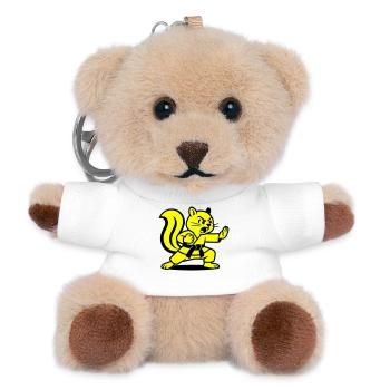 Karate Eichhörnchen! - Teddy Schlüsselanhänger - Weiß - Vorne