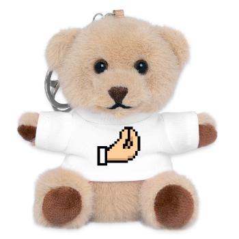 Pixel Hand Cursor Design Italia - Teddy Keyring - white - Front