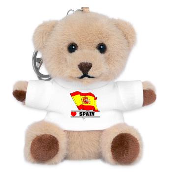 Spanish flag with heart – love for Spain - Teddy Keyring - white - Front