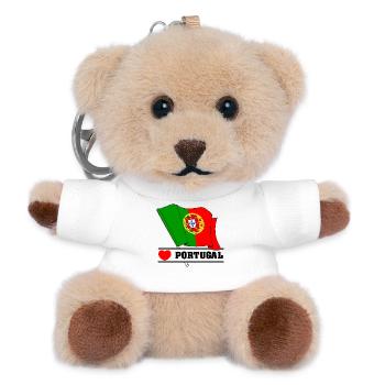 Portugiesische Flagge mit Herz – Liebe zu Portugal - Teddy Schlüsselanhänger - Weiß - Vorne