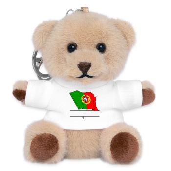 Portuguese flag with your own text – personally designed - Teddy Keyring - white - Front