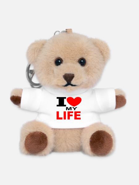 i_love_my_life - Teddy Keyring - white