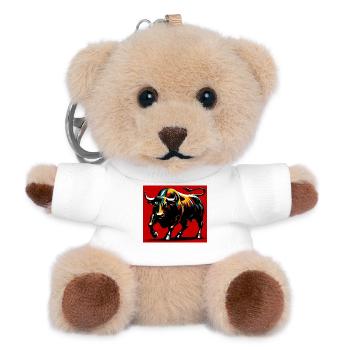 taureau - Porte-clés ourson - blanc - Devant