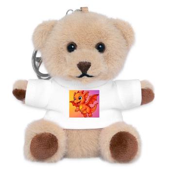 dragon - Teddy Keyring - white - Front