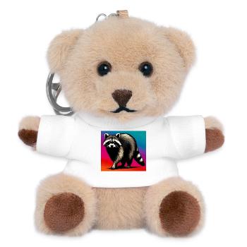 Raccoon - Teddy Keyring - white - Front