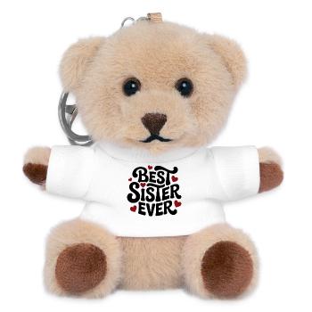 Best Sister Ever Schwesterherz - Teddy Keyring - white - Front