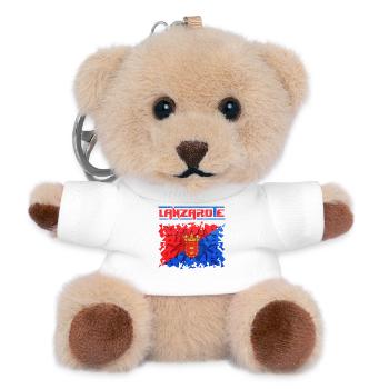 Lanzarote Inselthaulschrift mit Wappen - Teddy Schlüsselanhänger - Weiß - Vorne