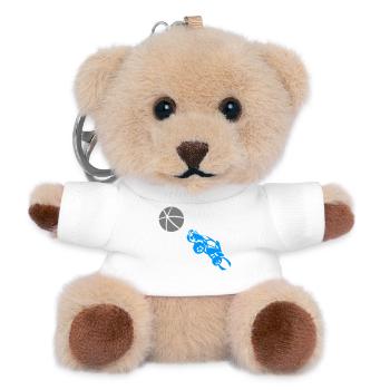 Sport Motorcycle Design with Basketball - Teddy Keyring - white - Front