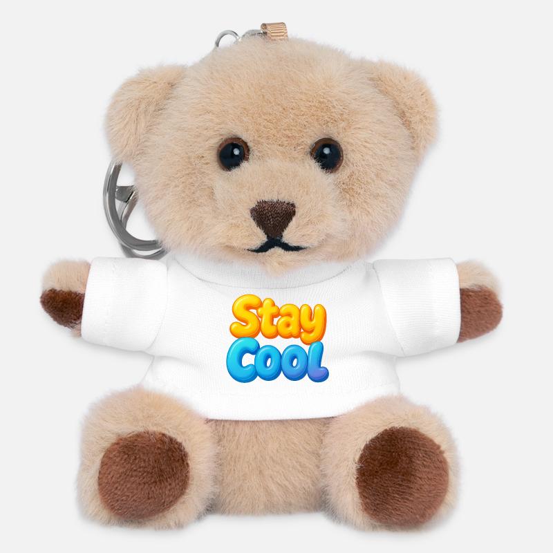 Bunte Wolken Spruch Design - Teddy Schlüsselanhänger - Weiß