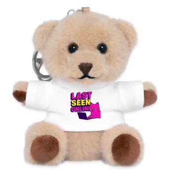 Last seen online: Meme design with annoyed cat - Teddy Keyring - white - Front