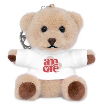 Amore Retro Lettering – Love in a Vintage Look - Teddy Keyring - white - Front