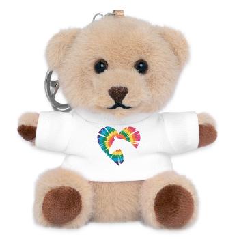Tie Dye Pferd - Teddy Schlüsselanhänger - Weiß - Vorne