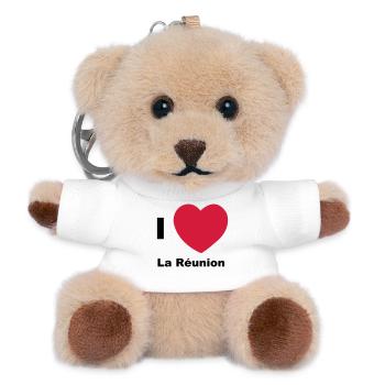 I love La Réunion - Porte-clés ourson - blanc - Devant