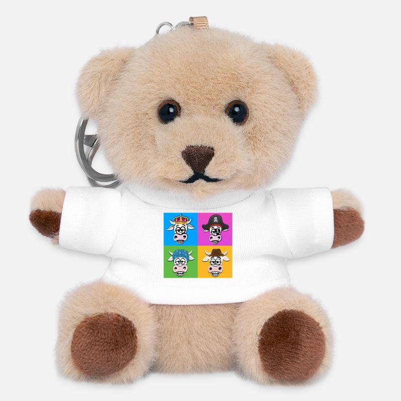 Cow Quartet - Teddy Keyring - white
