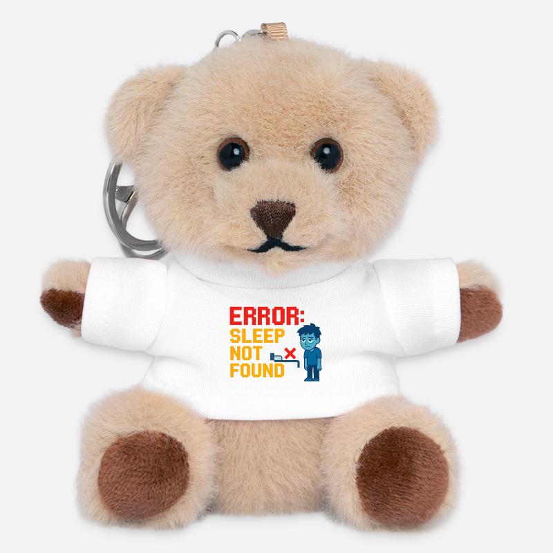 Error: Sleep Not Found - Teddy Schlüsselanhänger - Weiß