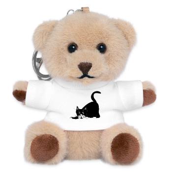 cat - Teddy Keyring - white - Front
