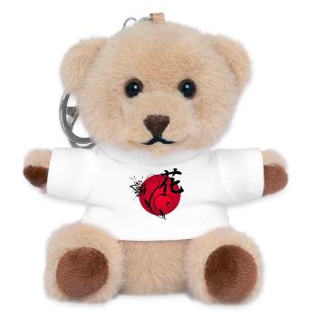 Black Flower of Japan - Teddy Keyring - white - Front
