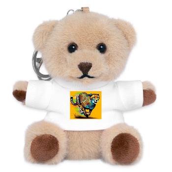 cheetah - Teddy Keyring - white - Front