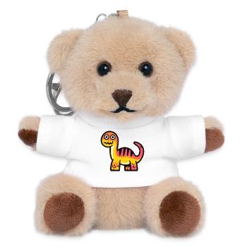 Dinosaur brontosaurus Halloween Funny - Teddy Keyring - white - Front