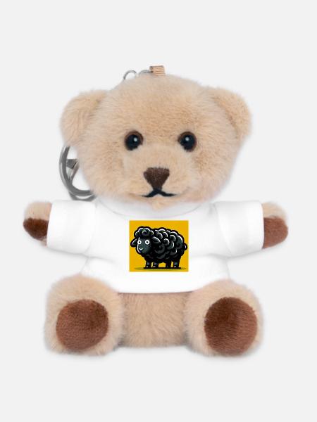 Schwarzes Schaf - Teddy Schlüsselanhänger - Weiß
