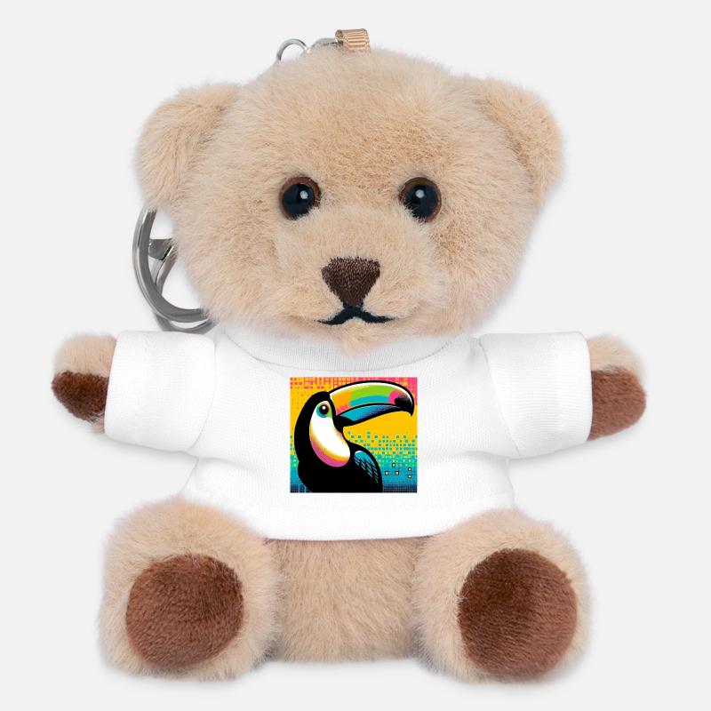 Tukan - Teddy Schlüsselanhänger - Weiß