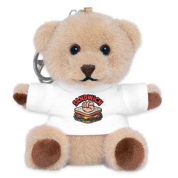 Knöchel Sandwich Lustiges Geschenk Chef Kämpfer - Teddy Schlüsselanhänger - Weiß - Vorne
