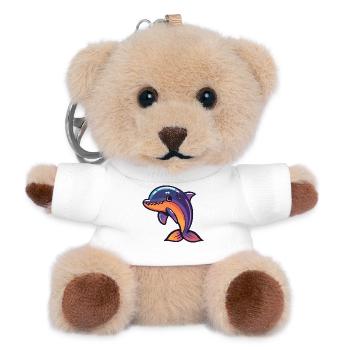 Dolphin Halloween Zombie - Teddy Keyring - white - Front