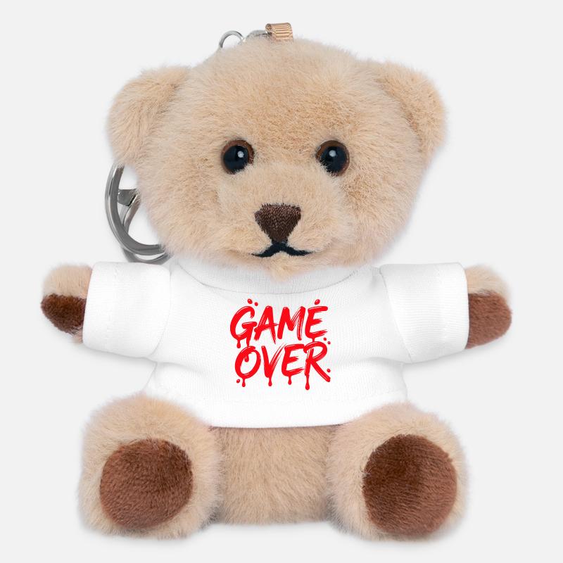 Game Over - Teddy Keyring - white