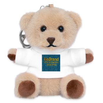 Texte NoBrand Gold sur denim - Porte-clés ourson - blanc - Devant