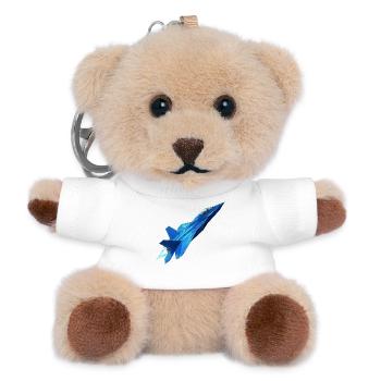 Blue Geometry Jet - Teddy Keyring - white - Front