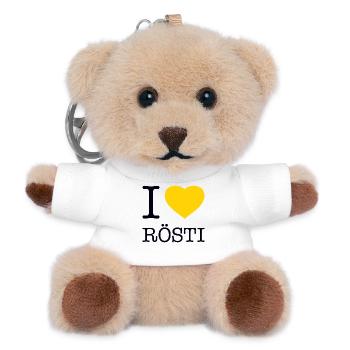 I love Rösti - Teddy Keyring - white - Front
