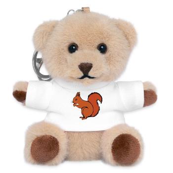 Eichhörnchen Geschenk Weihnachten - Teddy Schlüsselanhänger - Weiß - Vorne