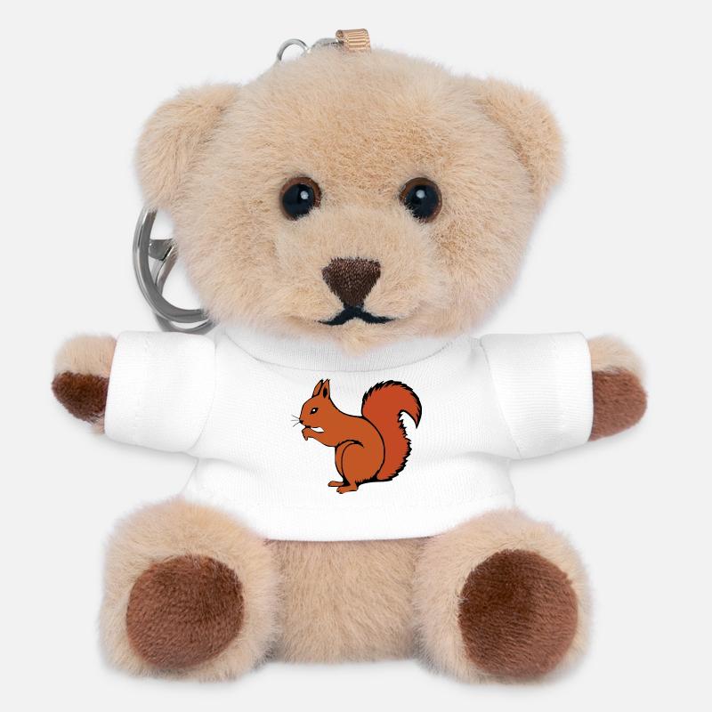 Eichhörnchen Geschenk Weihnachten - Teddy Schlüsselanhänger - Weiß