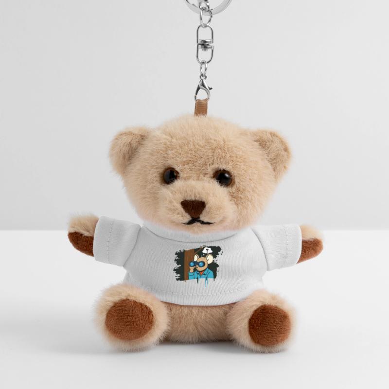 Curious mouse with binoculars in comic style Teddy Keyring