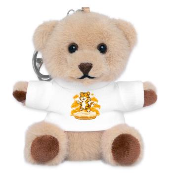Tiger on a cloud of cheese - Teddy Keyring - white - Front