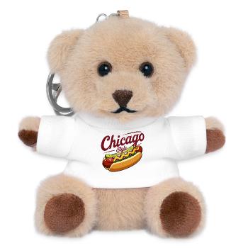 Klassisches Hotdog-Futterdesign im Chicago-Stil - Teddy Schlüsselanhänger - Weiß - Vorne