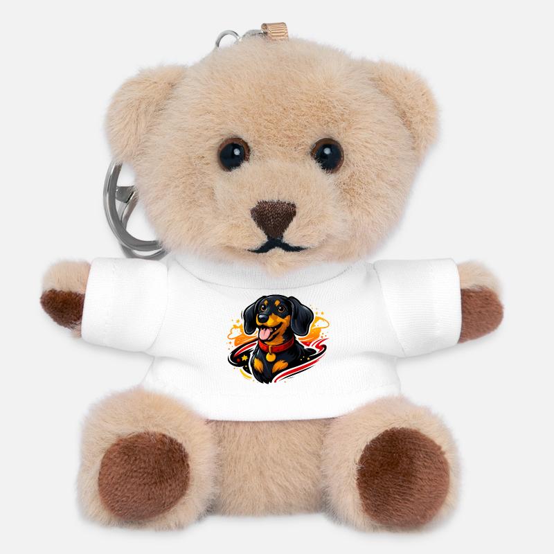 Team Dachshund - Teddy Keyring - white